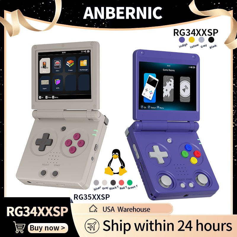 Gaming Console Retro Handheld - Anbernic RG34XXSP RG35XXSP Flip Handheld Game