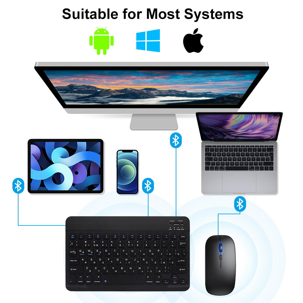 Bluetooth Keyboard and Mouse F - Gaming Console Ipad ulasan dan harga