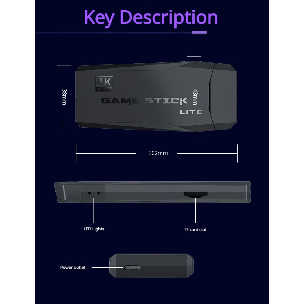 Portable 4K Retro Game Stick C - Gaming Console Sale ulasan dan harga