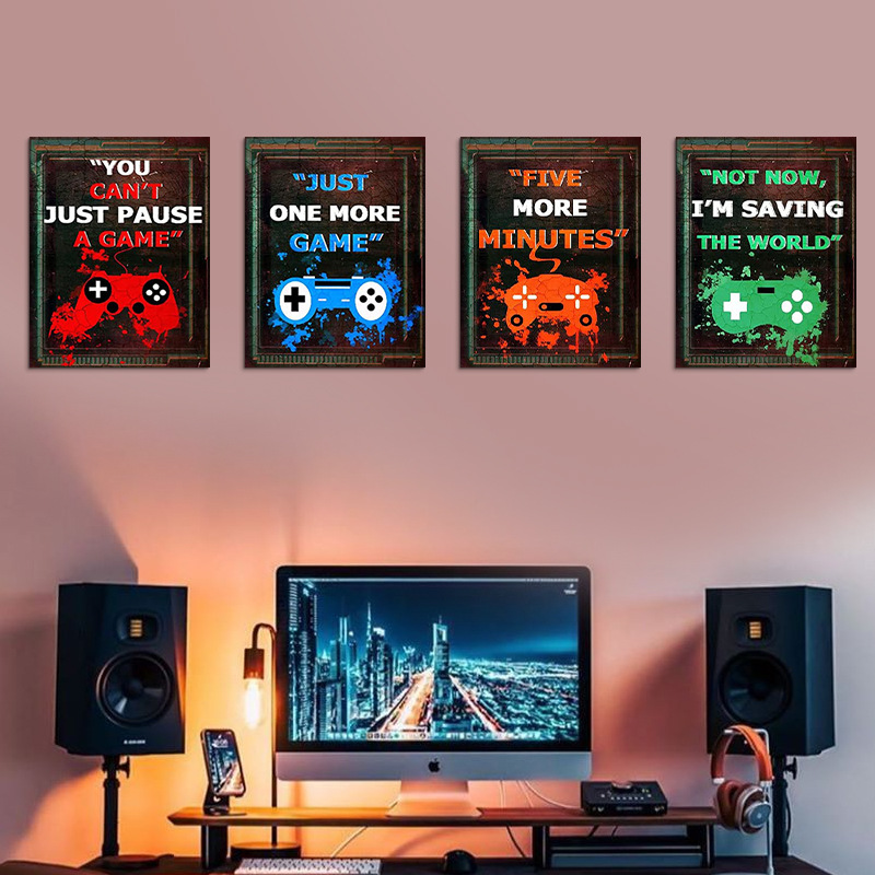 4PCS Kids Gaming Room Game Wal - Gaming Console Wallpaper ulasan dan harga